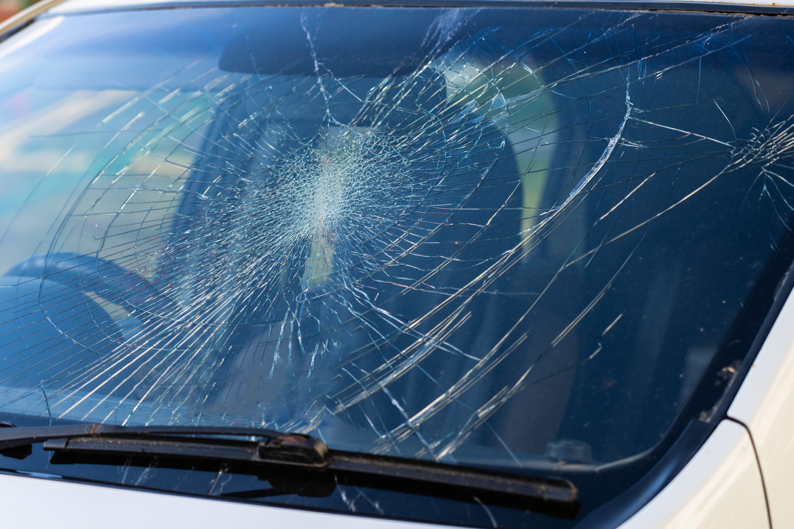 Car windshield is cracked